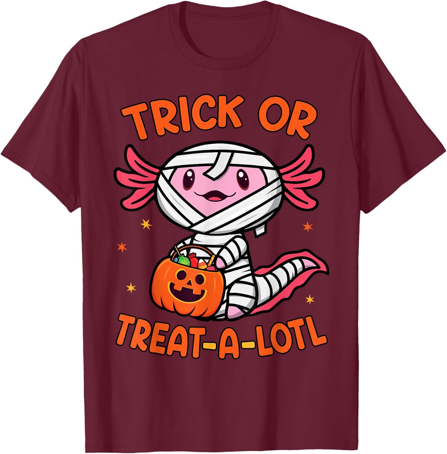 Trick or Treat A Lotl Axolotl Halloween Costume Toddler Kids T-Shirt - T-Shirt | Maroon