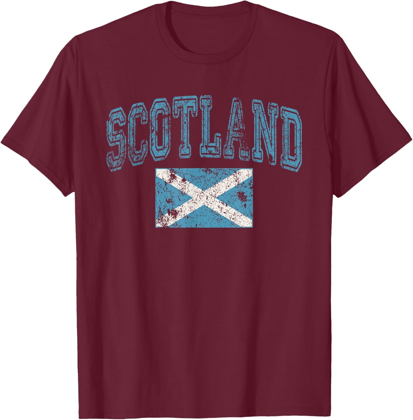 Vintage Retro Faded Scotland Flag Scottish Pride T-Shirt - T-Shirt | Maroon