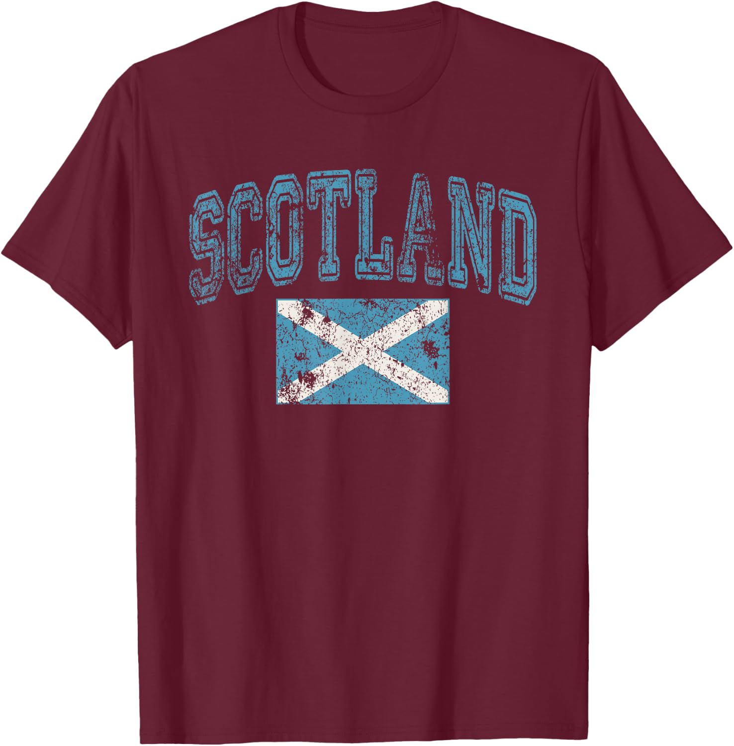 Vintage Retro Faded Scotland Flag Scottish Pride T-Shirt - T-Shirt | Maroon