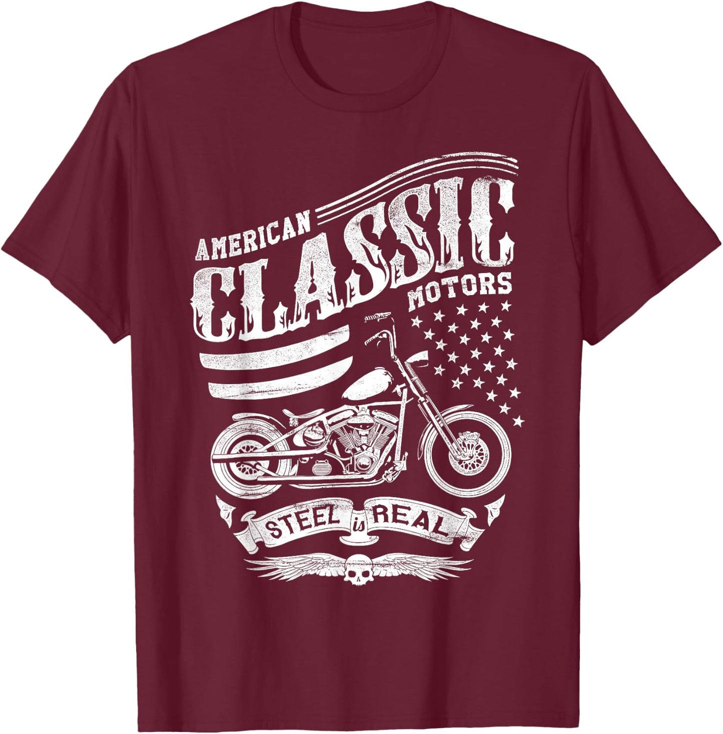 American Classic Motors Steel Is Real T-Shirt - T-Shirt | Maroon