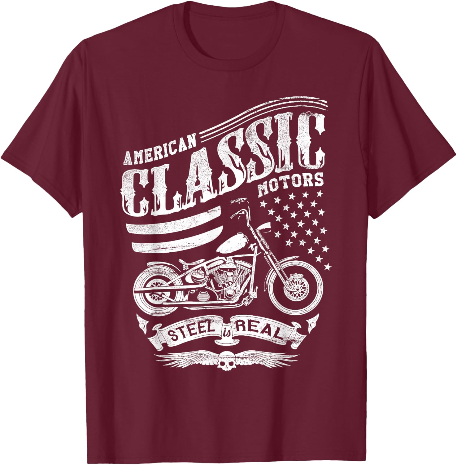 American Classic Motors Steel Is Real T-Shirt - T-Shirt | Maroon