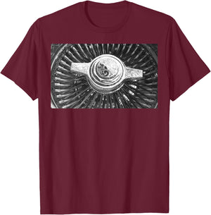 Lowrider Wire Wheel Engraved Knockoff T-Shirt - T-Shirt | Maroon