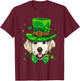 Golden Retriever Leprechaun St Patricks Day Dog Men T-Shirt - T-Shirt | Maroon