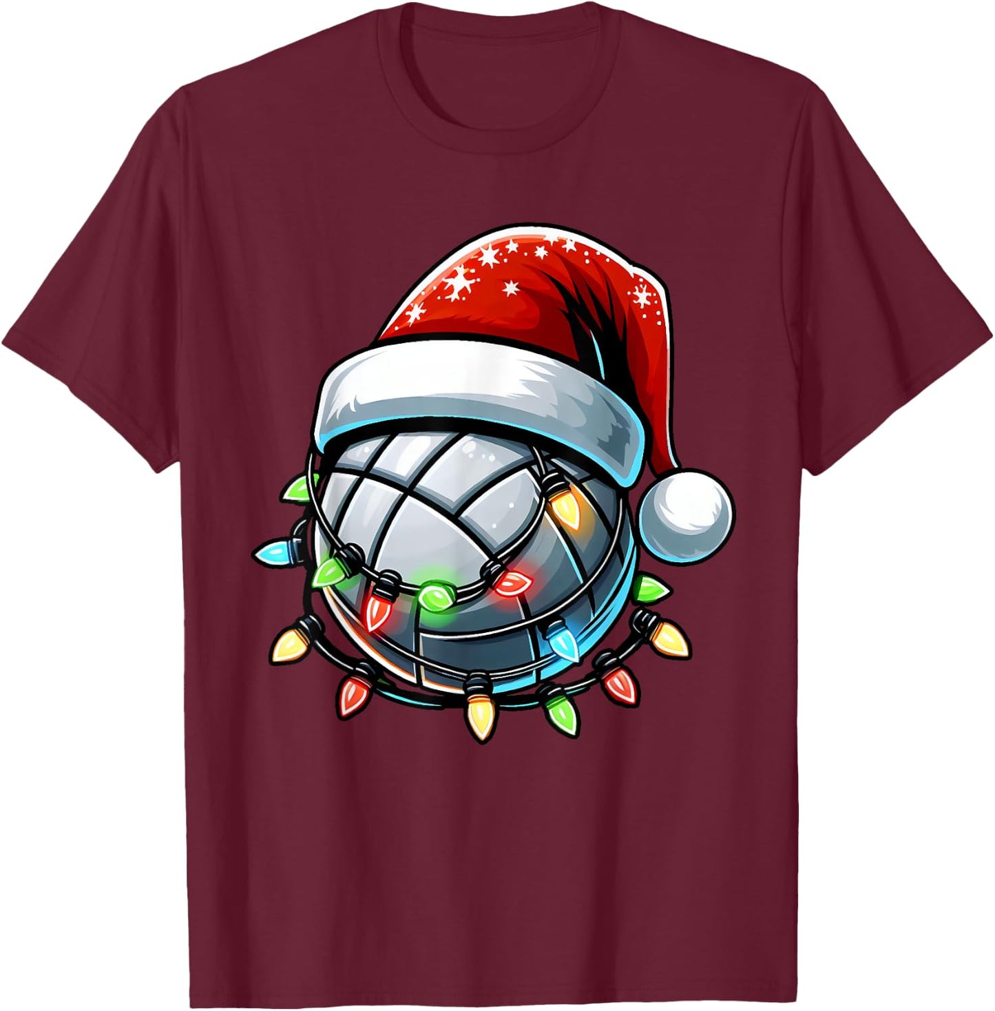 Christmas Volleyball Xmas Santa Volleyball Lover Boys Kids T-Shirt - T-Shirt | Maroon