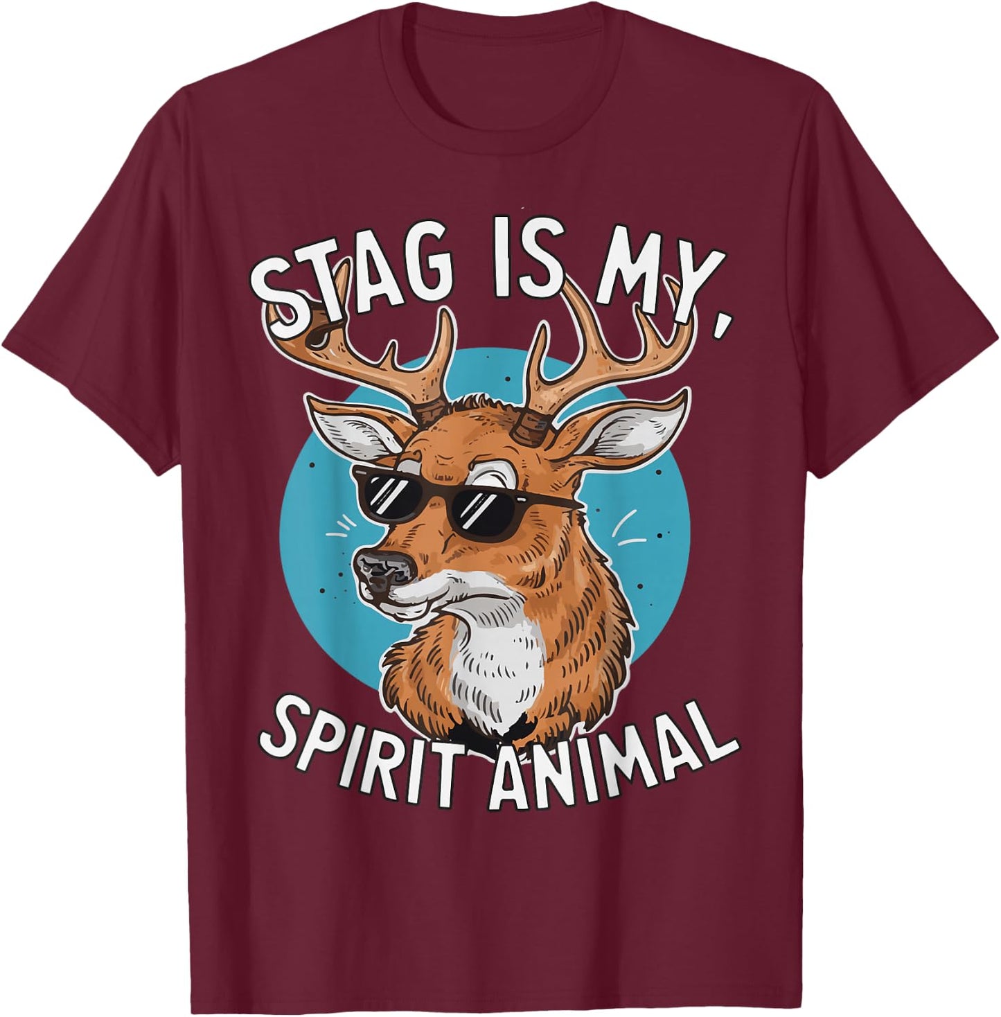 Stag Deer Lover Funny Stag Totem Spirit Animal T-Shirt - T-Shirt | Maroon