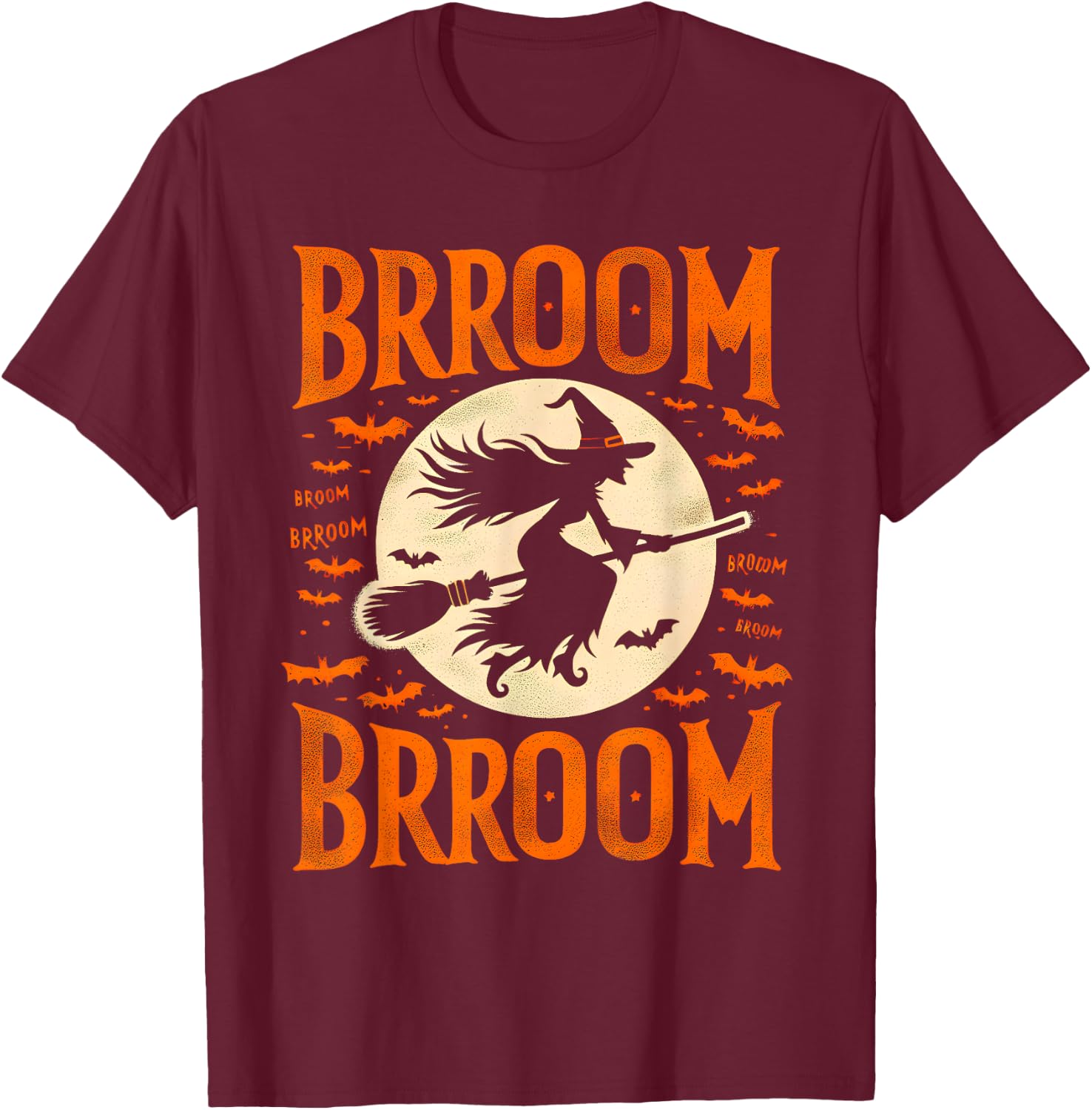 Halloween Brooms Spooky Witch T-Shirt - T-Shirt | Maroon