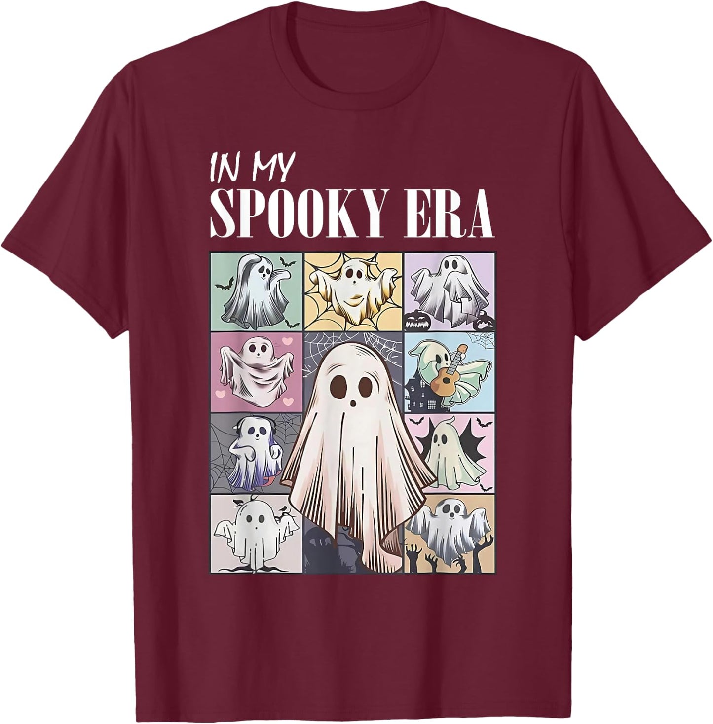 In My Spooky Era Spooky Season Funny Ghost Halloween T-Shirt - T-Shirt | Maroon