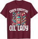 Crazy Essential Oil Lady - Funny Gift Aromatherapy T-Shirt - T-Shirt | Maroon