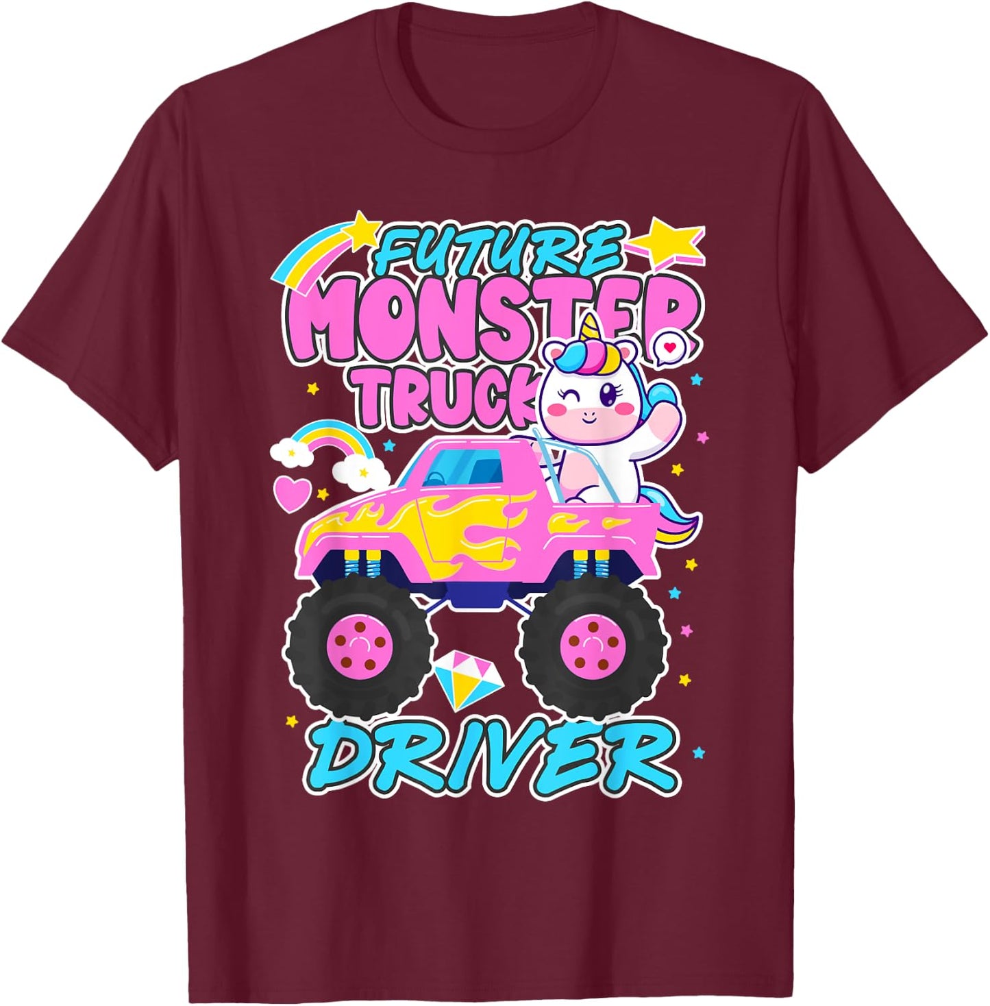Future Monster Trucks Driver Funny Monster Trucking Lovers T-Shirt - T-Shirt | Maroon