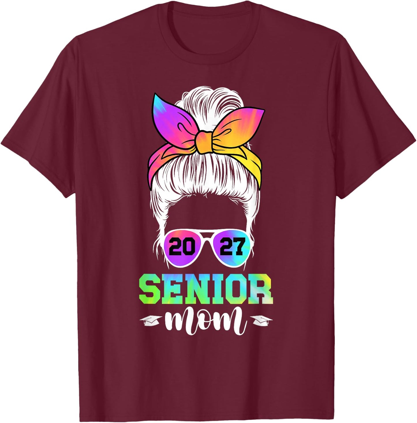 Senior Mom 2027 Class Of 2027 Mother Of Senior 2027 Mama T-Shirt - T-Shirt | Maroon