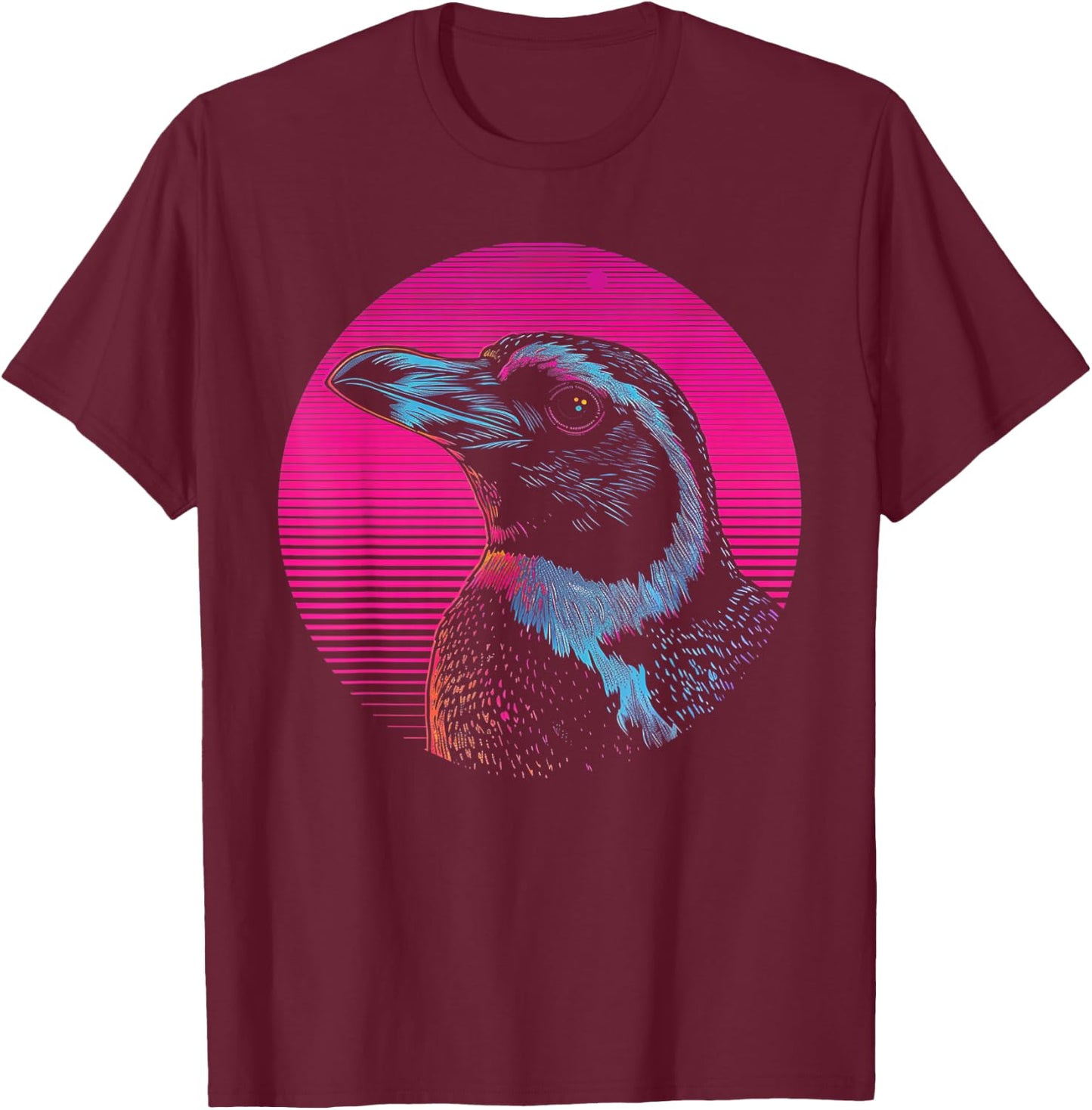 Penguin Vaporwave Aesthetic Vintage Synthwave 80s 90s Retro T-Shirt - T-Shirt | Maroon