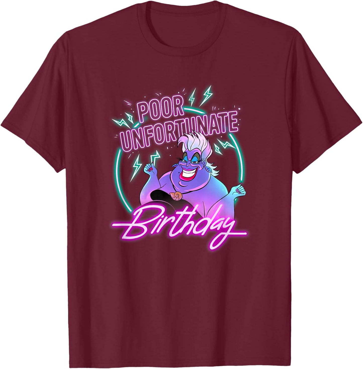 Disney Villains Ursula Poor Unfortunate Birthday T-Shirt - T-Shirt | Maroon