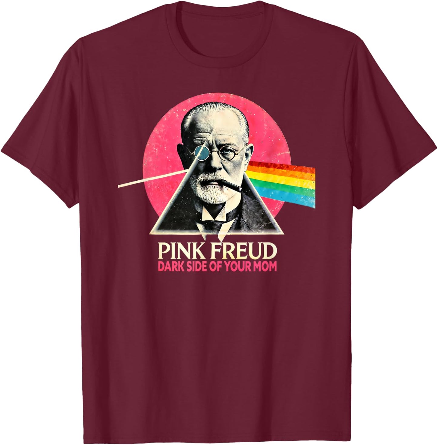 Funny Dark Side of Your Mom Psychoanalysis Joke T-Shirt - T-Shirt | Maroon