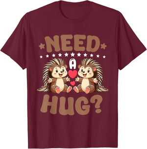 Porcupine Need A Hug T-Shirt - T-Shirt | Maroon