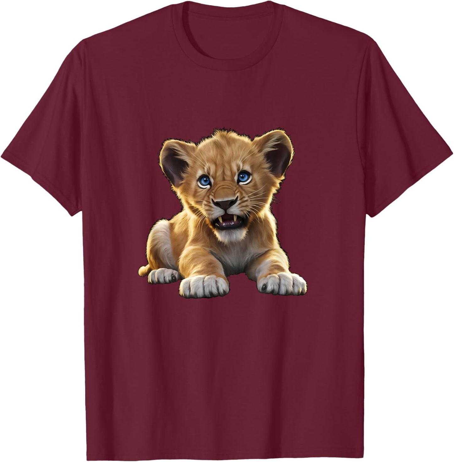Lion Cub Angry Lion Lovers Lion Shirt Boys Girls Male Lions T-Shirt - T-Shirt | Maroon