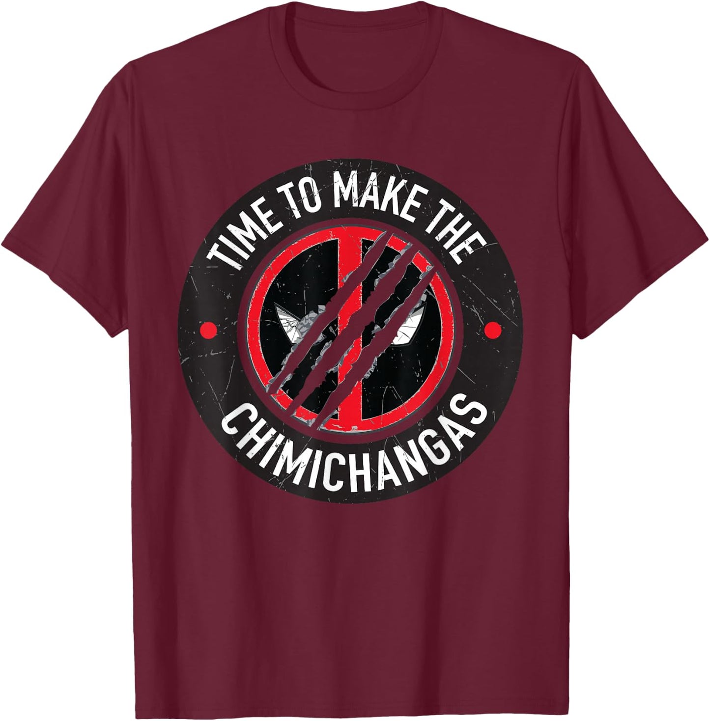 Marvel Studios Deadpool & Wolverine Chimichangas Claw Slash T-Shirt - T-Shirt | Maroon