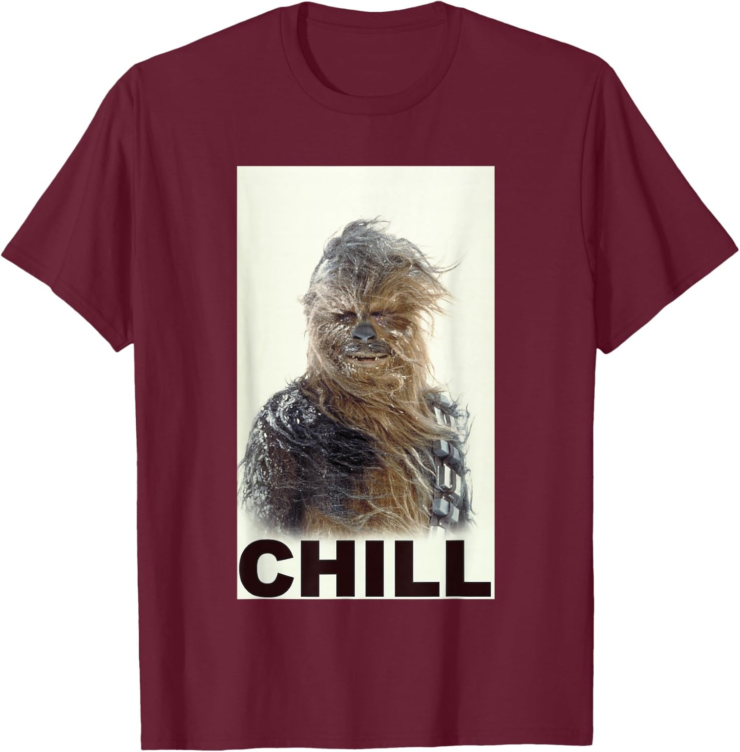 Star Wars Classic Chewbacca Chill Windswept Movie Panel T-Shirt - T-Shirt | Maroon