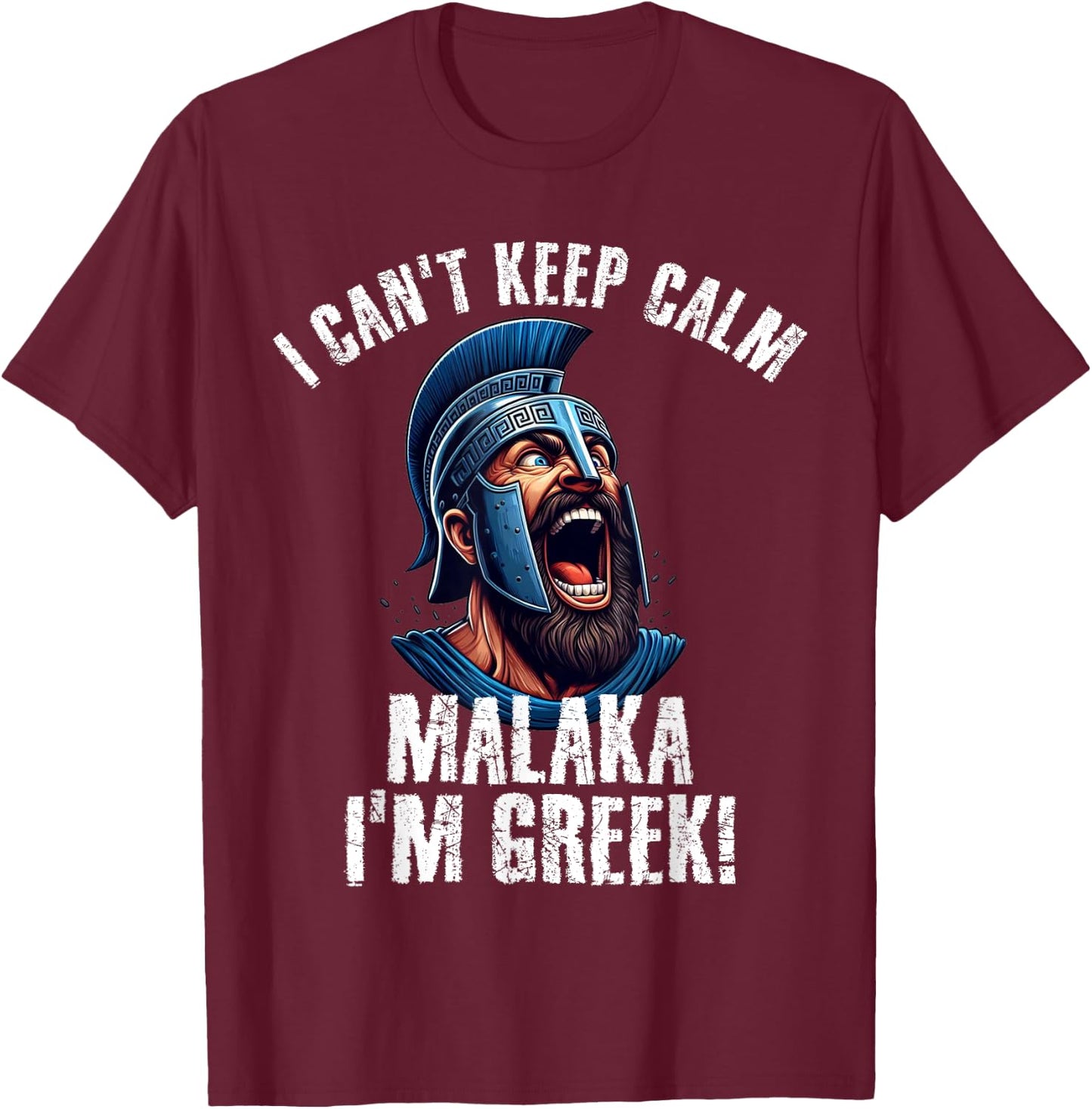 Malaka I Am Greek - Proud Greek Spartans T-Shirt - T-Shirt | Maroon