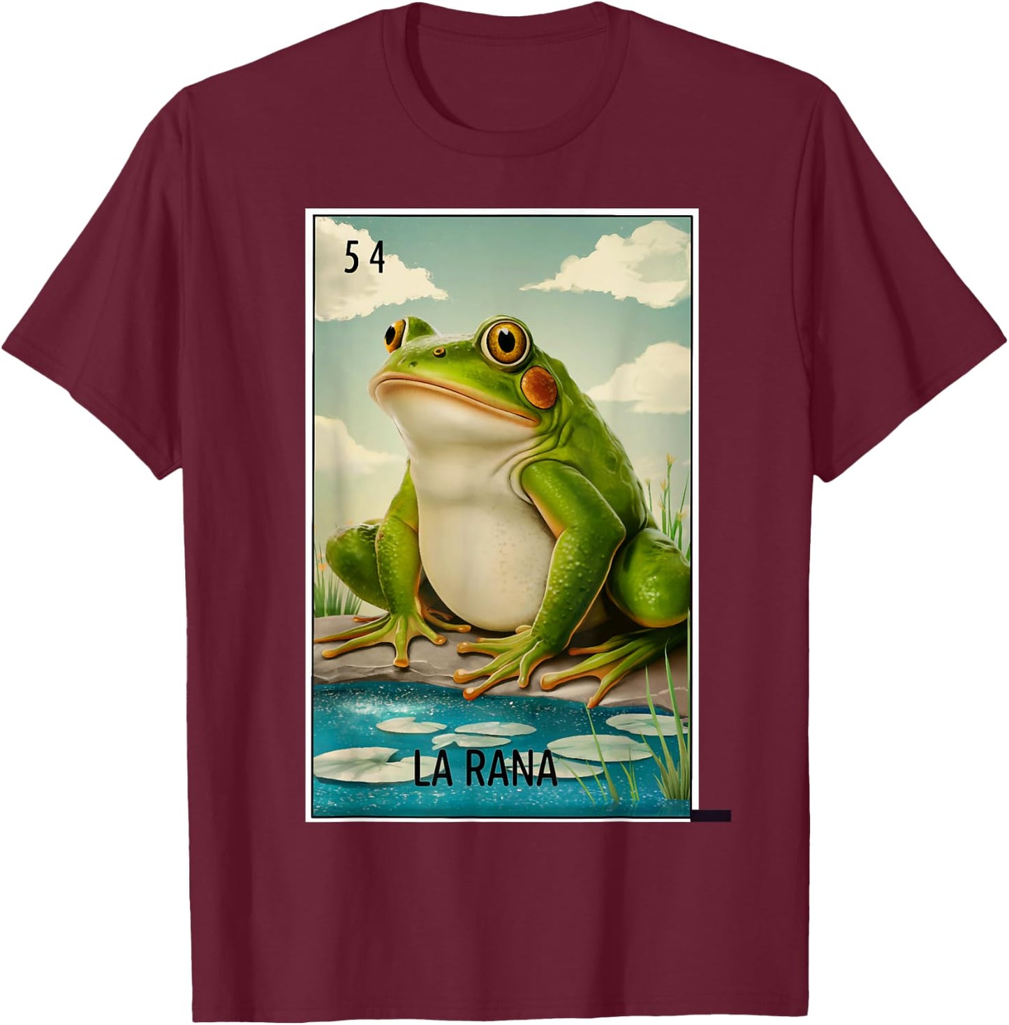 La Rana Card Mexican Lottery Card T-Shirt - T-Shirt | Maroon