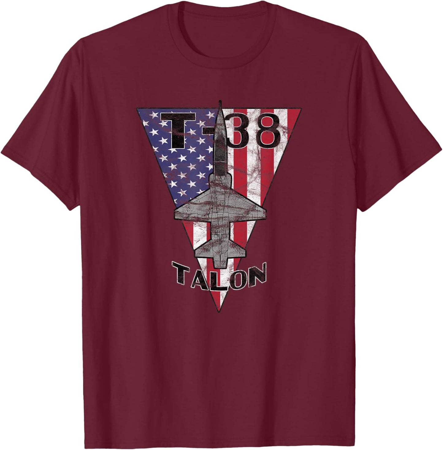 T-38 Talon Military Jet Trainer Airplane Patriotic Vintage T-Shirt - T-Shirt | Maroon
