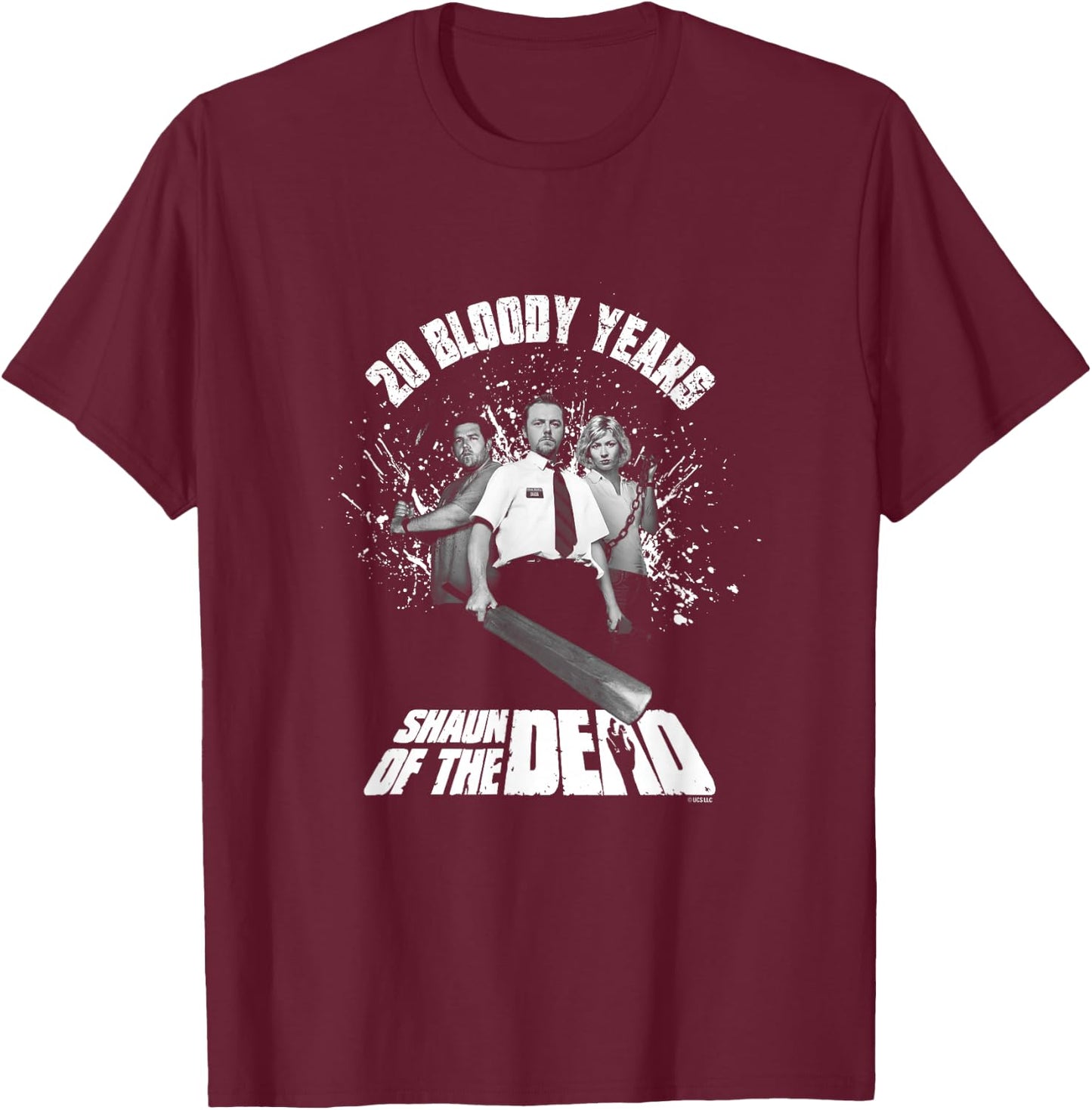 Shaun of The Dead 20 Bloody Years Officially Licensed T-Shirt - T-Shirt | Maroon