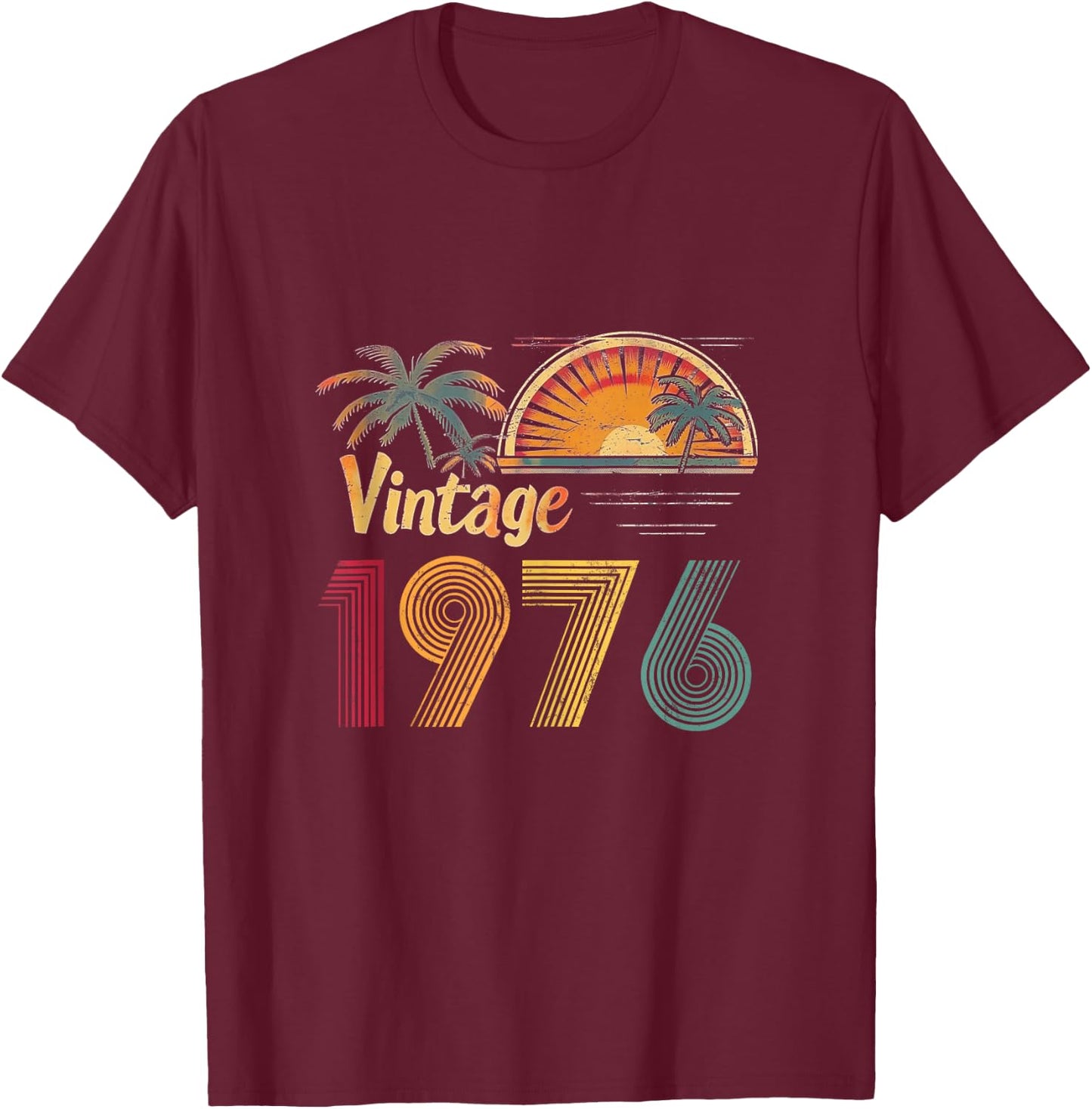 Retro - 1976 50th Birthday 50 Years Old - Vintage Women Men T-Shirt - T-Shirt | Maroon