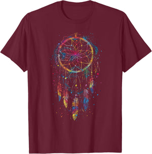 Dream Catcher Native American Hummingbird T-Shirt - T-Shirt | Maroon