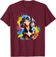 Colorful Wiener & Dachshund T-Shirt - T-Shirt | Maroon