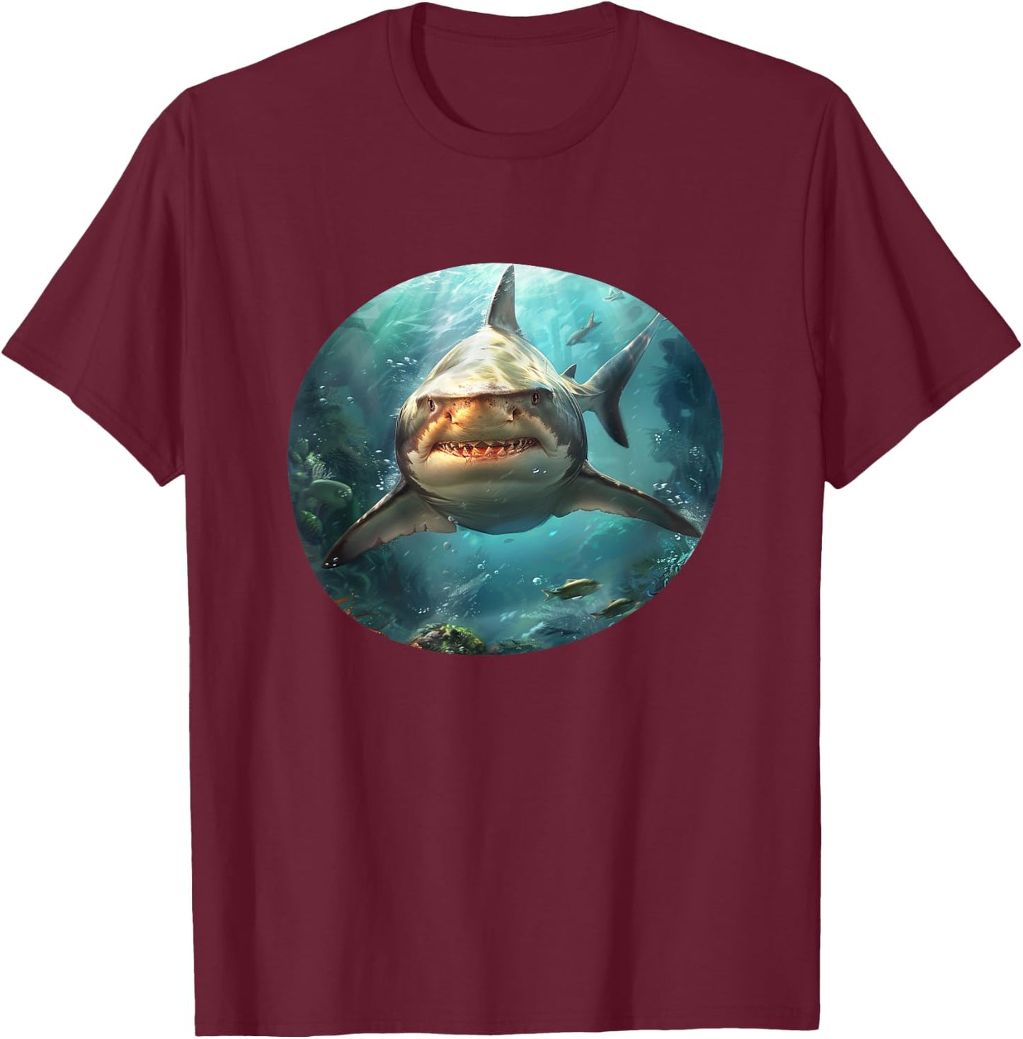 Bull Shark Underwater Sea Wildlife Lover T-Shirt - T-Shirt | Maroon