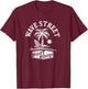 Wave Street Surf Vintage Retro Beach Bum Summertime Graphic Women Kids T-Shirt - T-Shirt | Maroon