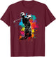 Colorful Golfer Boy on Golf T-Shirt - T-Shirt | Maroon