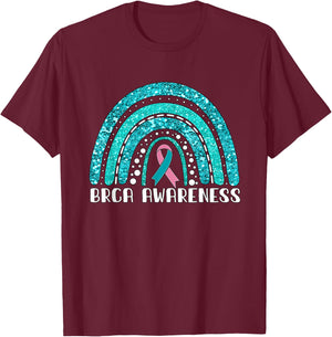 Rainbow Warrior BRCA Awareness T-Shirt - T-Shirt | Maroon