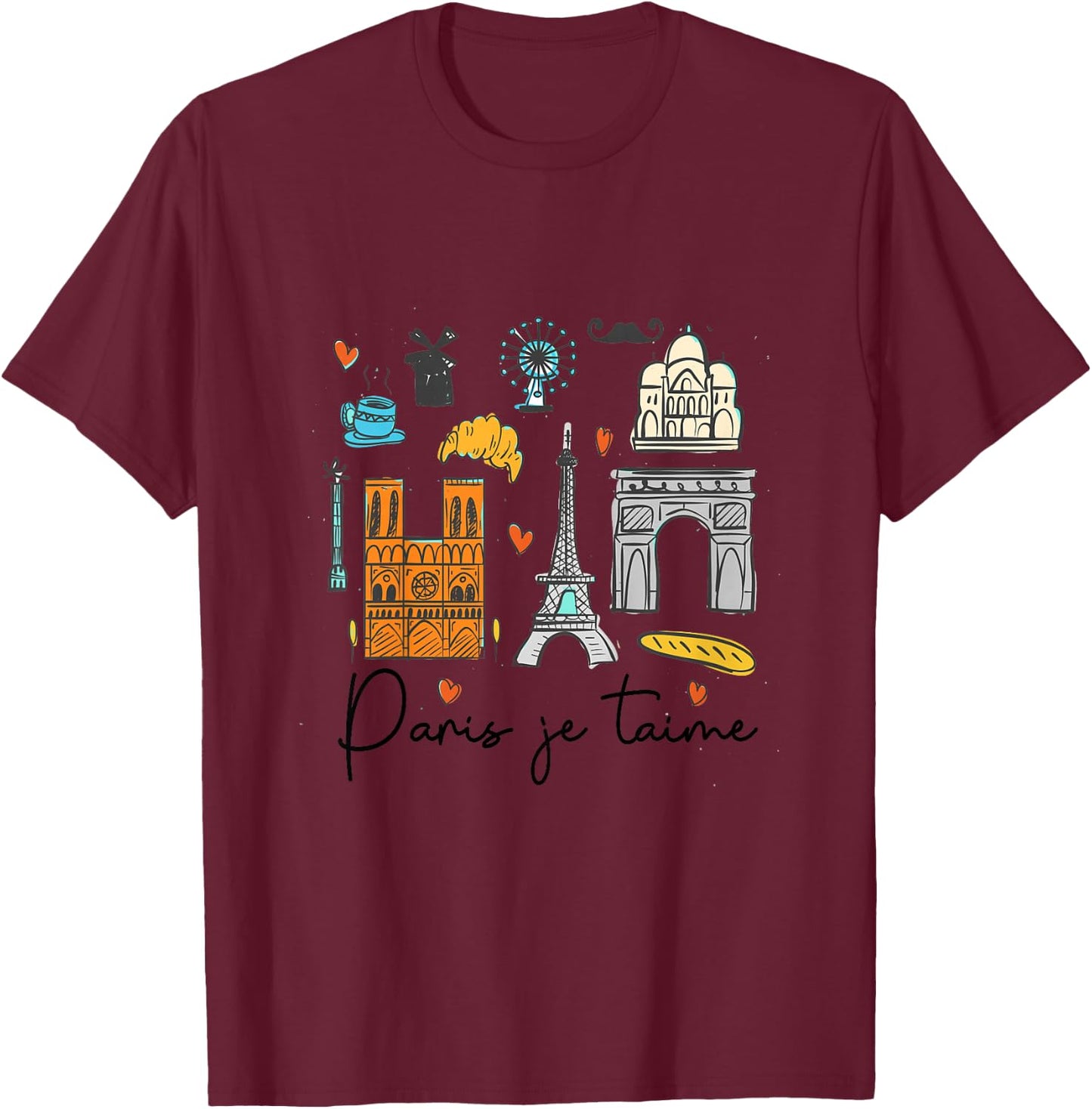 Paris Je T'Aime Paris Lover Traveling France Baby Toddler T-Shirt - T-Shirt | Maroon