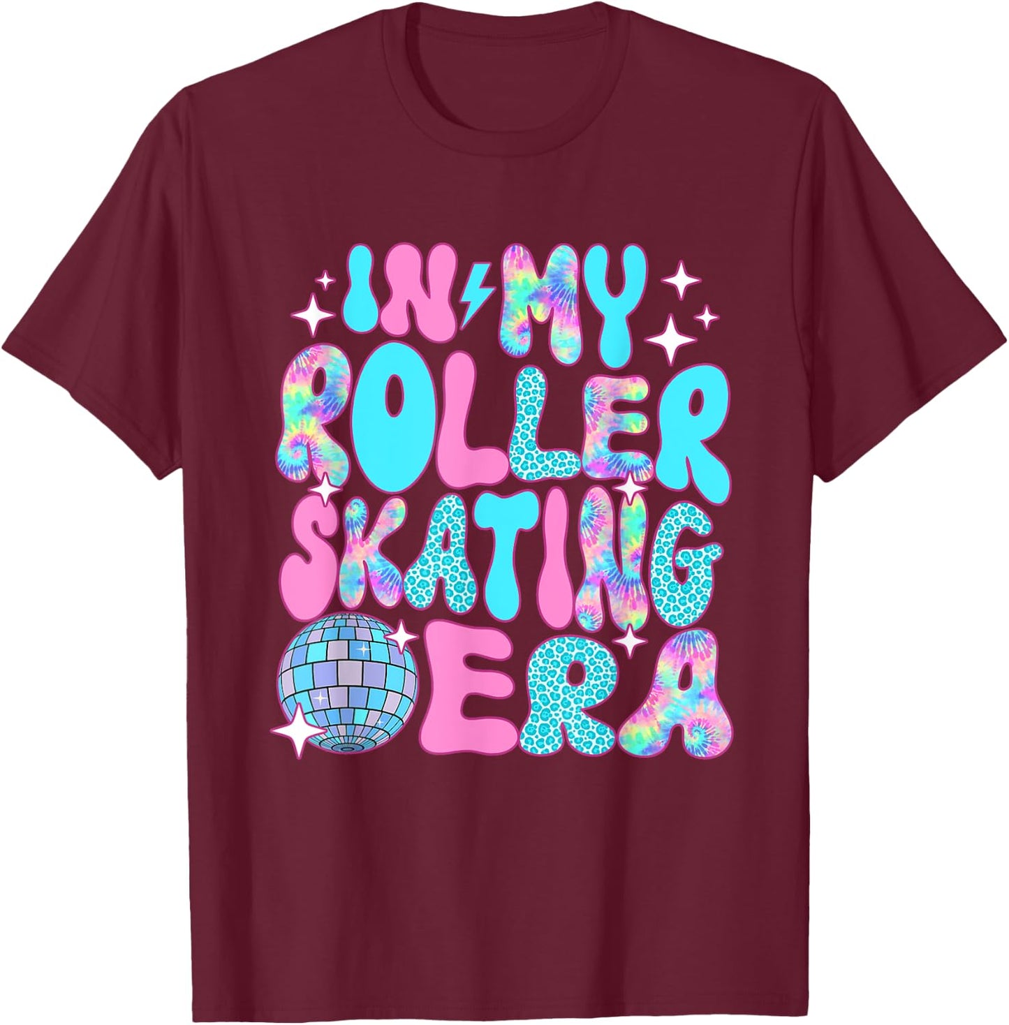 Disco In My Roller Skating Era T-Shirt - T-Shirt | Maroon