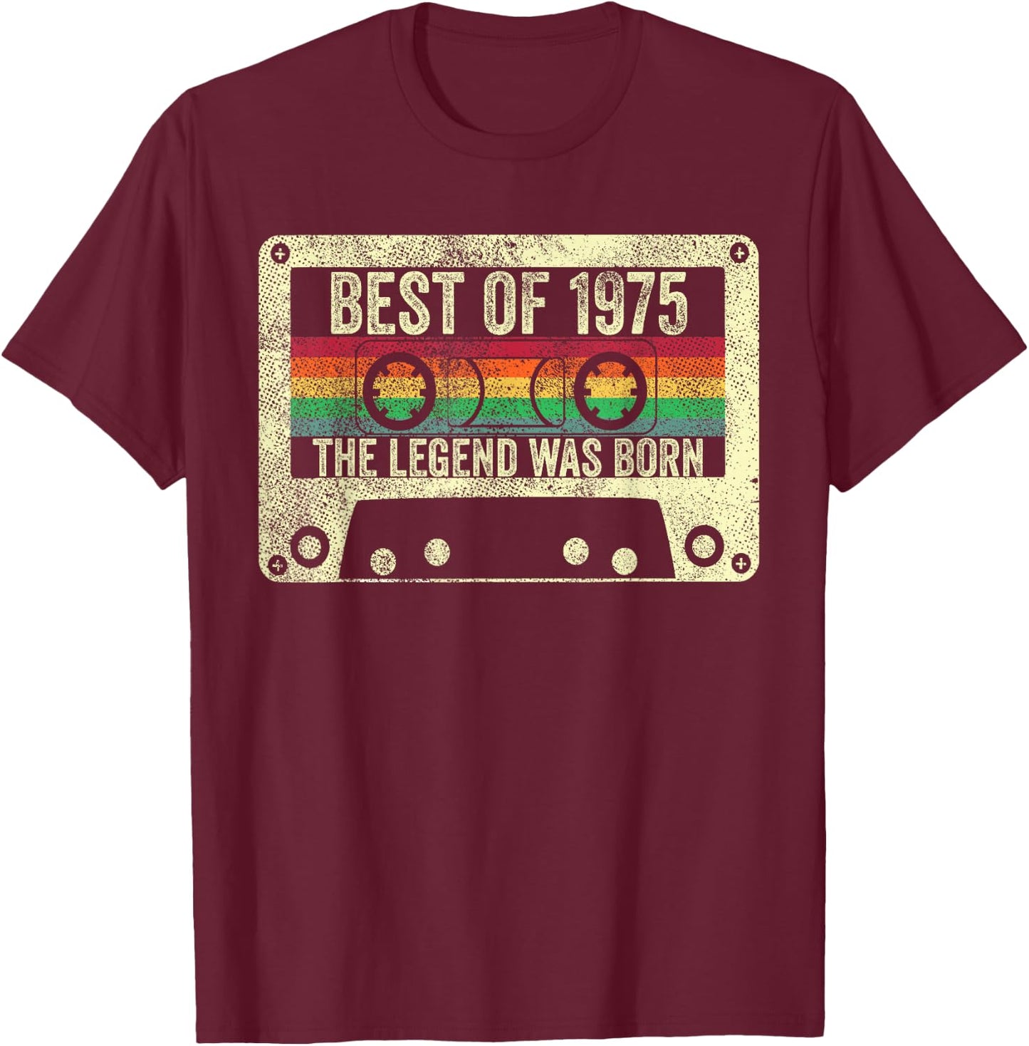 Born 1975 50th Birthday Vintage Men Women Legend Retro T-Shirt - T-Shirt | Maroon