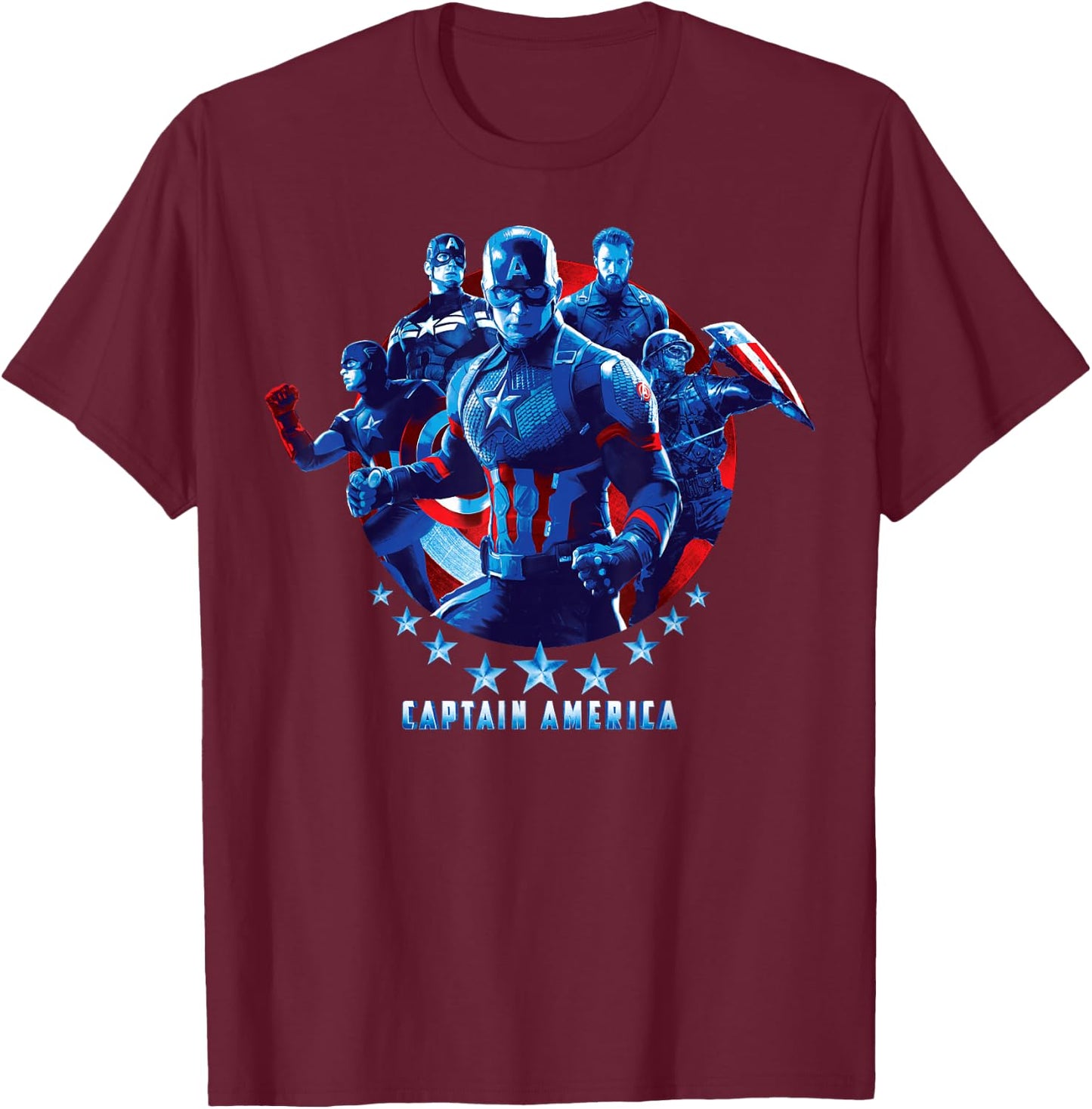 Marvel Avengers: Endgame Captain America Mashup T-Shirt - T-Shirt | Maroon