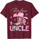 Rodeo Uncle Pink Boots Coquette CowGirl Birthday Party T-Shirt - T-Shirt | Maroon