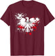 Poland Flag Paint Splatter White Eagle Polska Polish Pride T-Shirt - T-Shirt | Maroon