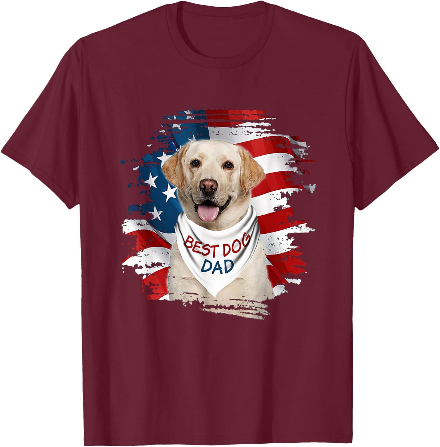 Best Labrador Dad Ever American Flag Dog Father's Day Women T-Shirt - T-Shirt | Maroon