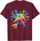 Cute Axolotl Colorful Axolotl Art Girls Boys Kids Women , Small, Black T-Shirt - T-Shirt | Maroon