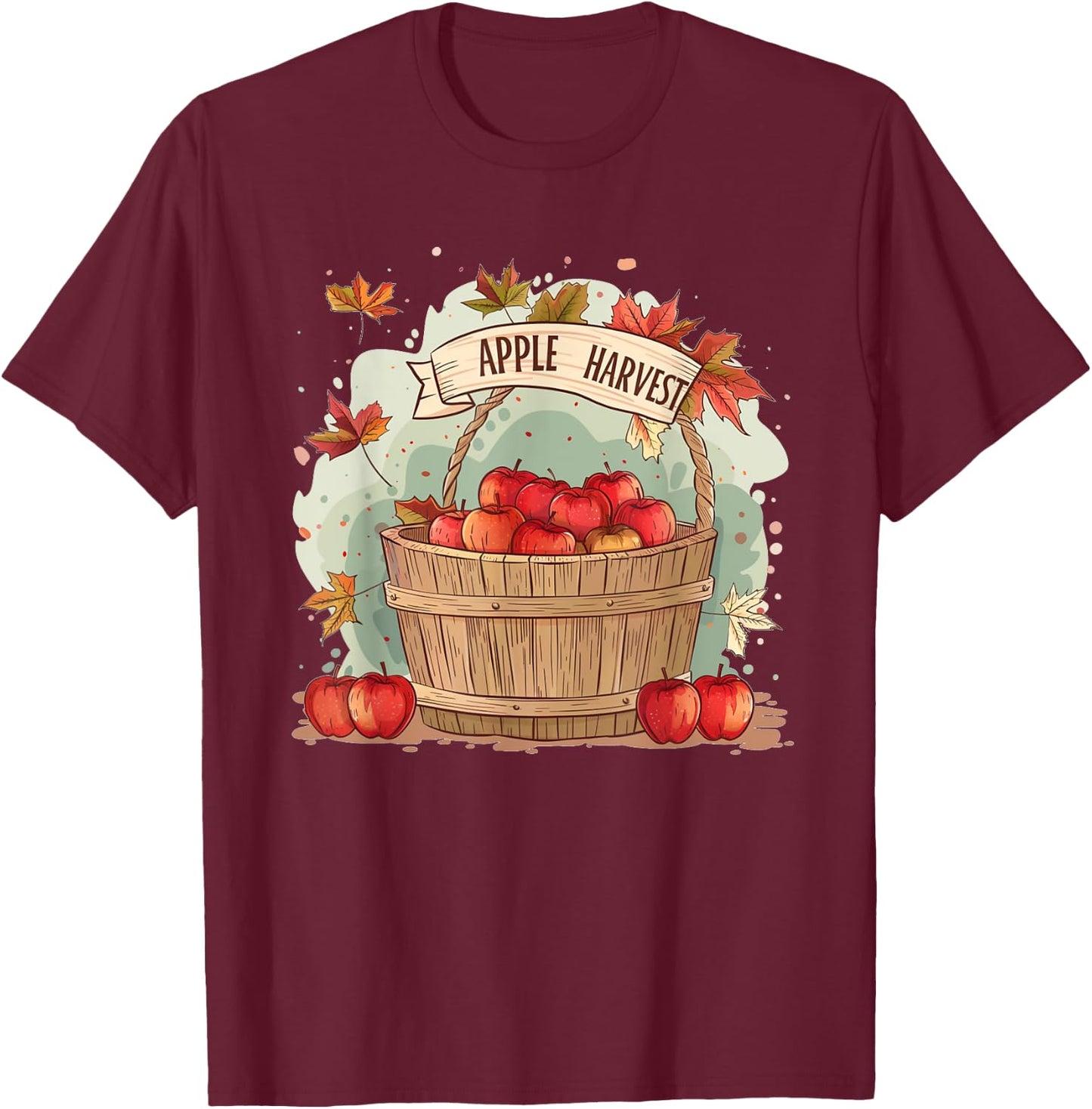 Funny Apple Box Costume for Apples Harvest Season T-Shirt - T-Shirt | Maroon