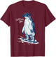Funny Penguin Snowboarding Listen to Music And Chill T-Shirt - T-Shirt | Maroon