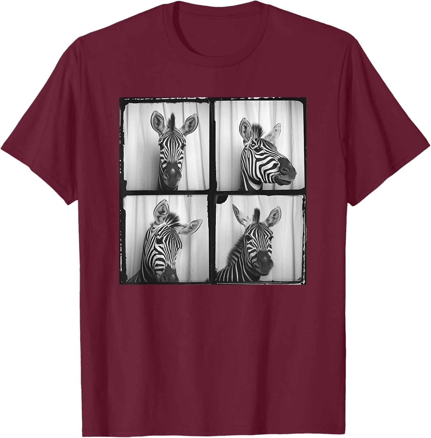 Cute Zebra Face Zookeeper Safari Zoo Animal Lover T-Shirt - T-Shirt | Maroon