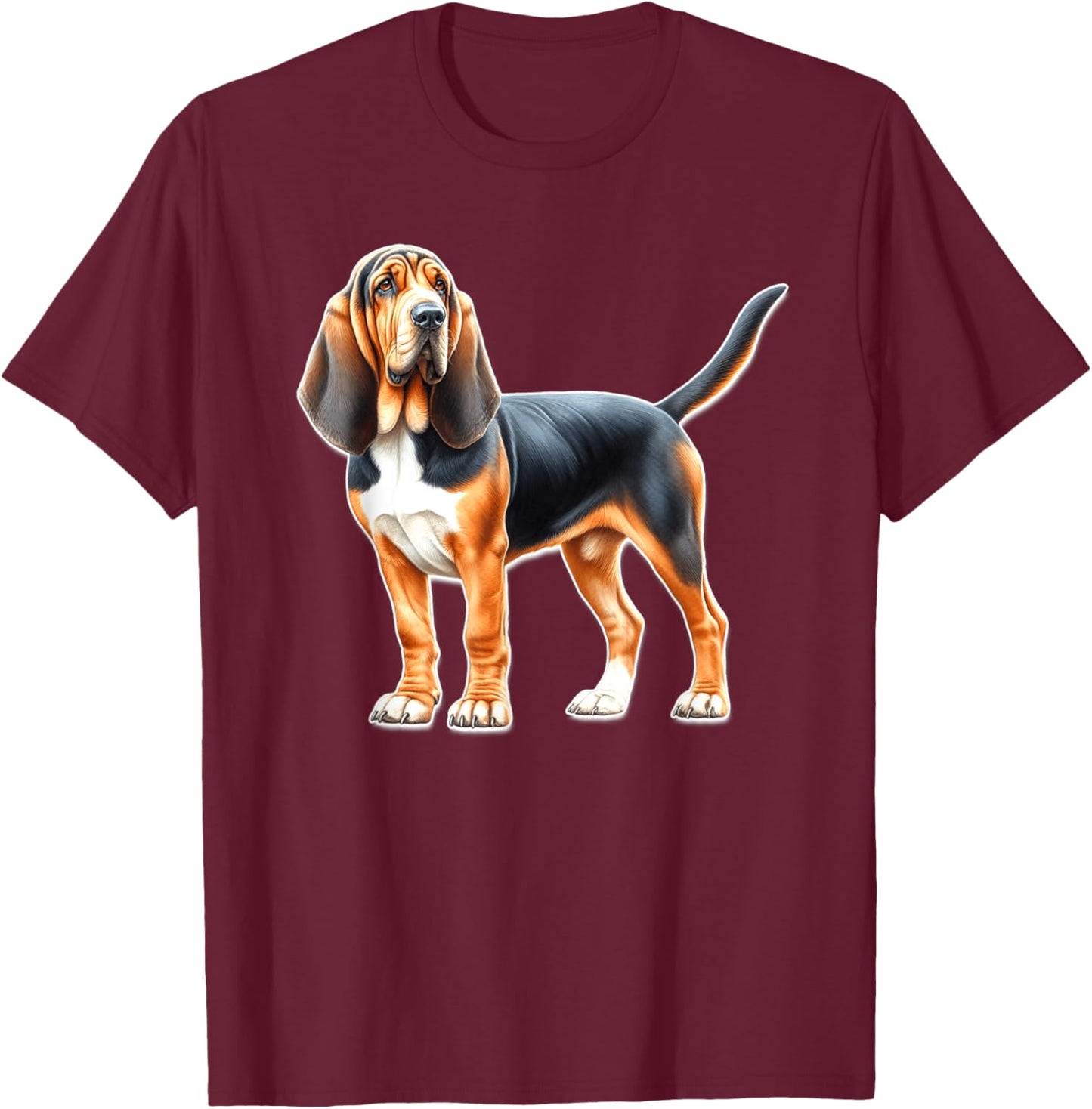 Bloodhound Dog T-Shirt - T-Shirt | Maroon