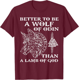 VIKINGS RISE - WOLF OF ODIN - NORSE MYTHOLOGY Gift . T-Shirt - T-Shirt | Maroon