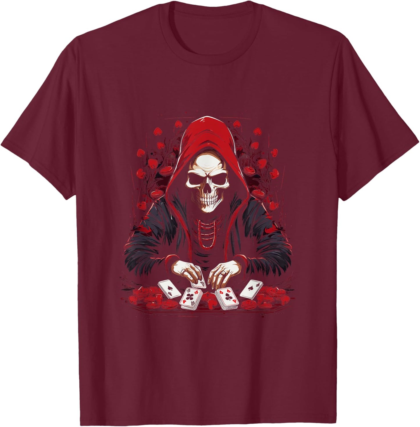 Funny Poker Card Player Casino Gambler Poker T-Shirt - T-Shirt | Maroon