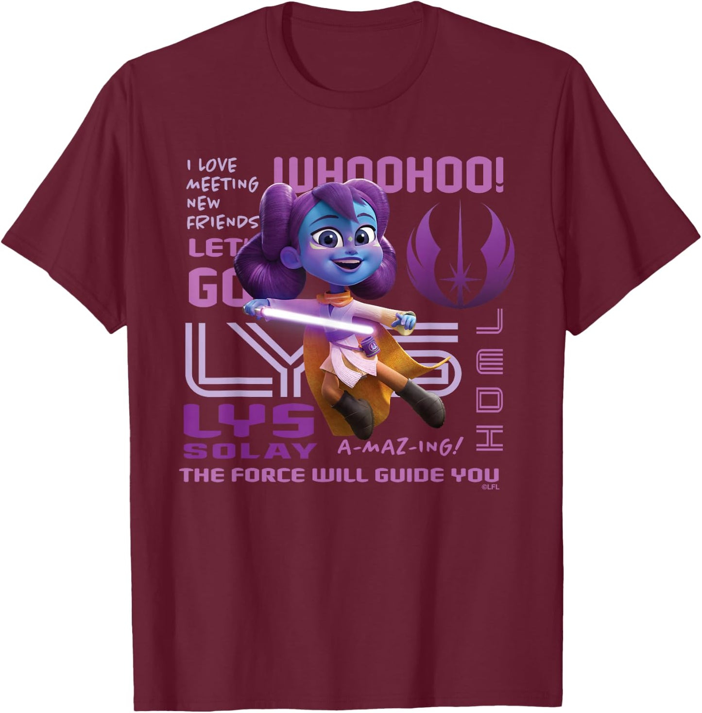 Star Wars Young Jedi Adventures Lys Solay Amazing Jedi T-Shirt - T-Shirt | Maroon