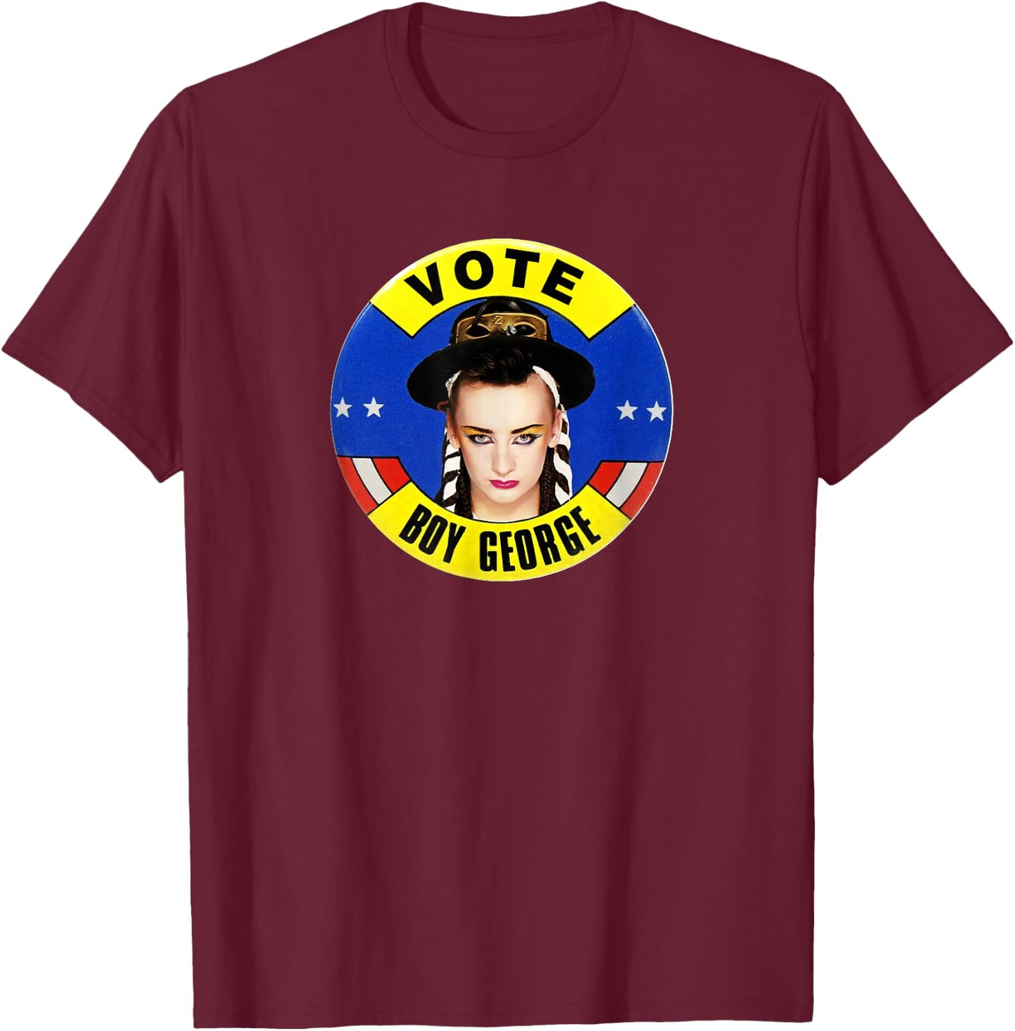 Boy George – Vote Big T-Shirt - T-Shirt | Maroon