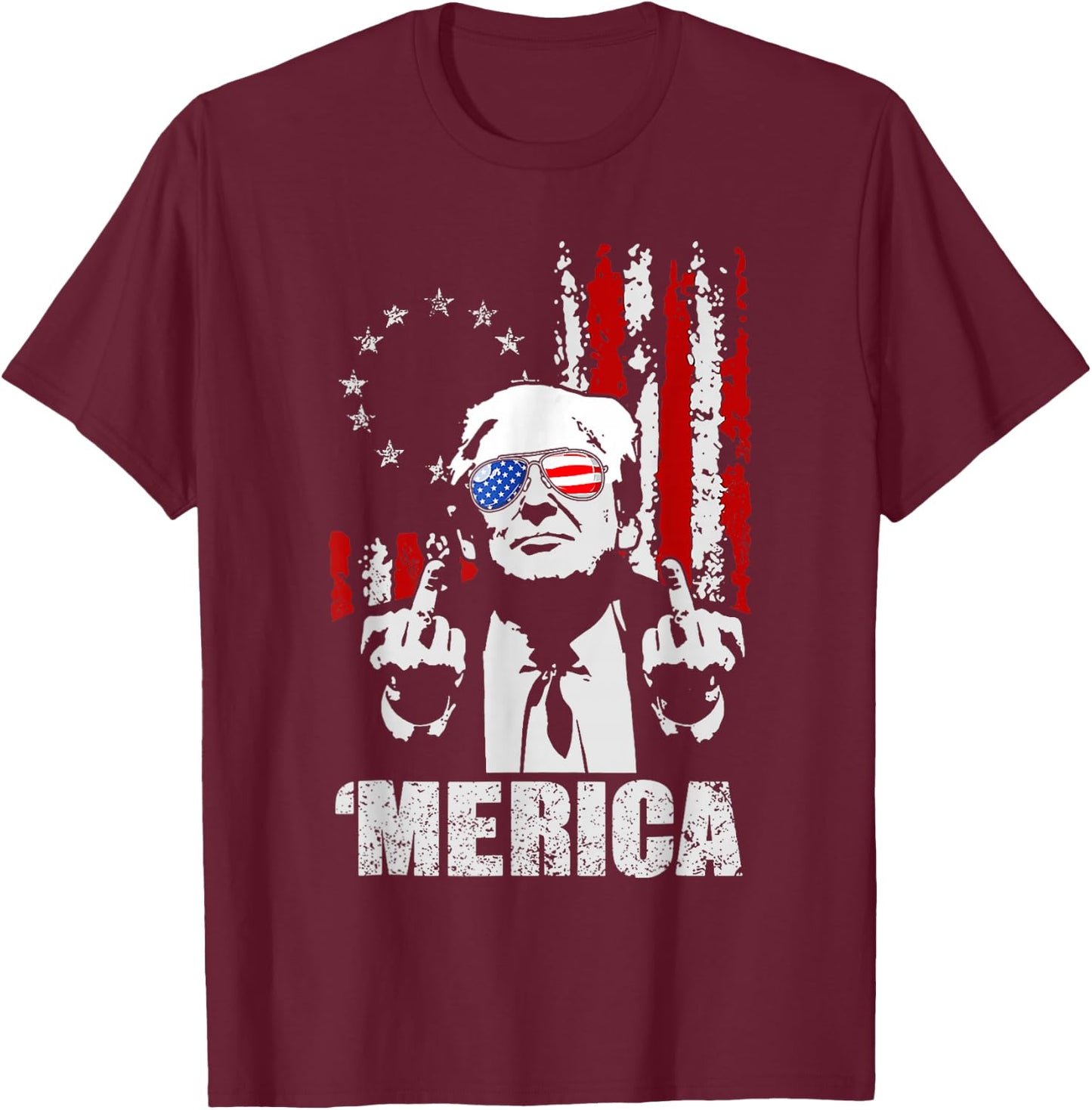 Funny Trump Arrest This Donald Trump Middle Finger President T-Shirt - T-Shirt | Maroon