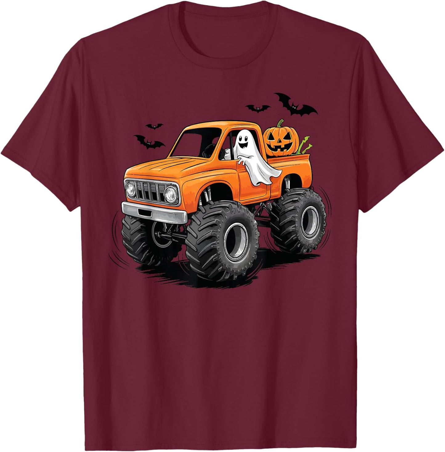 Monster Truck Pumpkin Halloween pumpkin smasher T-Shirt - T-Shirt | Maroon